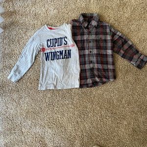 EUC babyGap flannel and long sleeve shirt great for Valentine’s Day